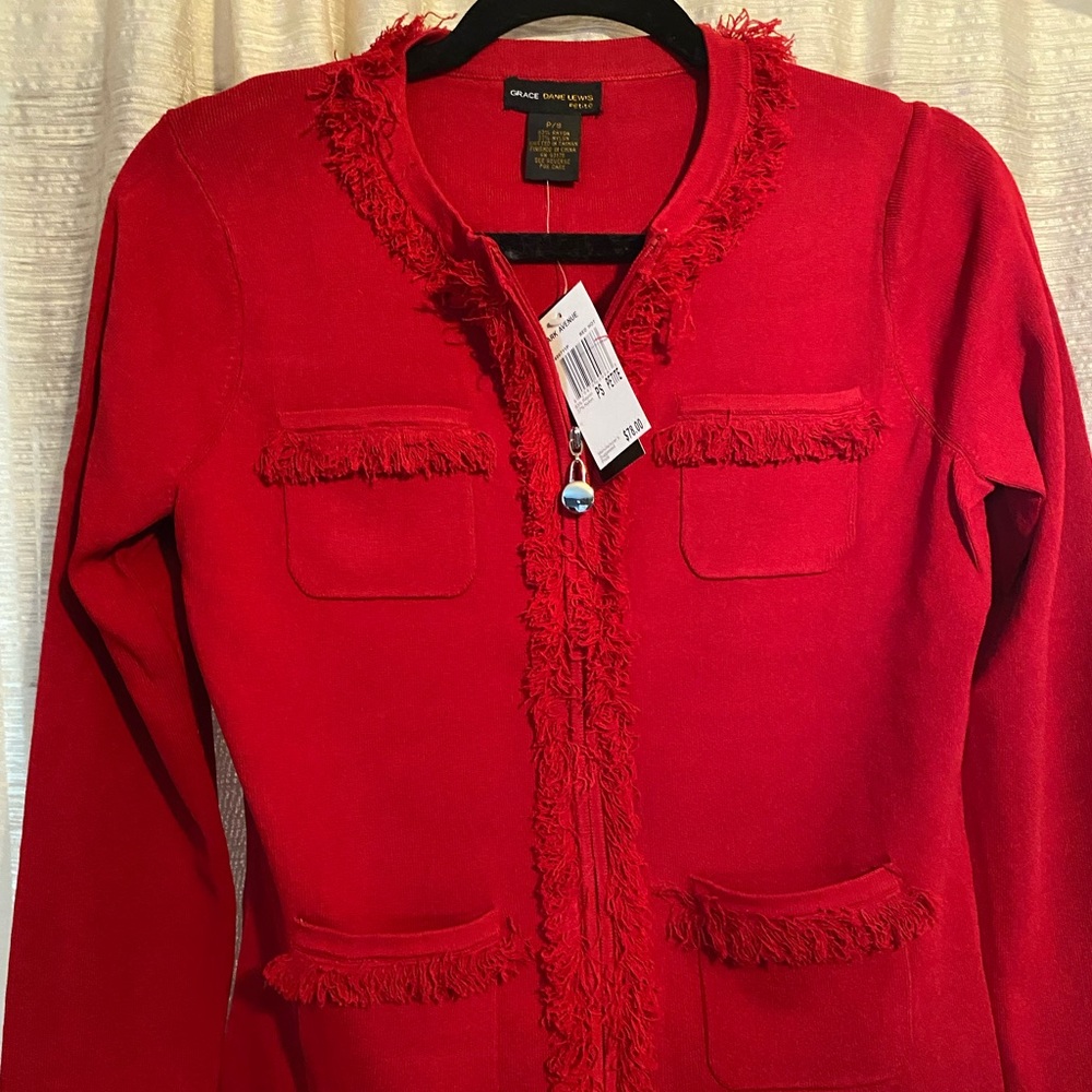Fall sweater/jacket red ( grace Dane lewis )